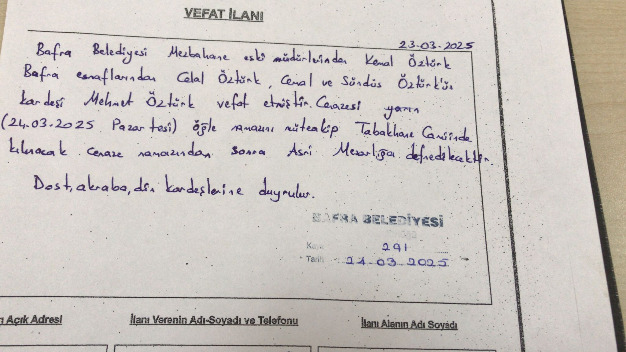 Vefat Ilaları (1)