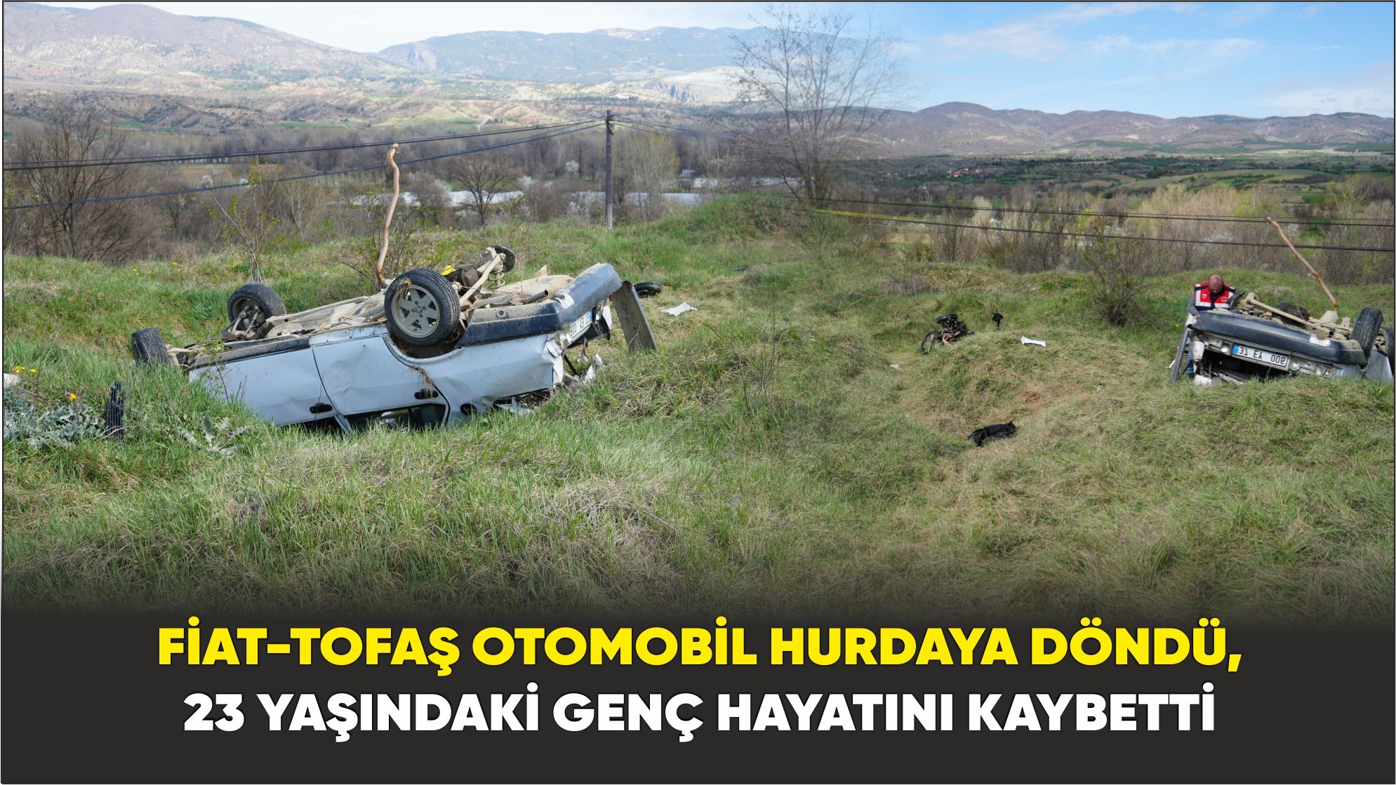 Kastamonu'daki kazada Fiat-Tofaş otomobil hurdaya döndü