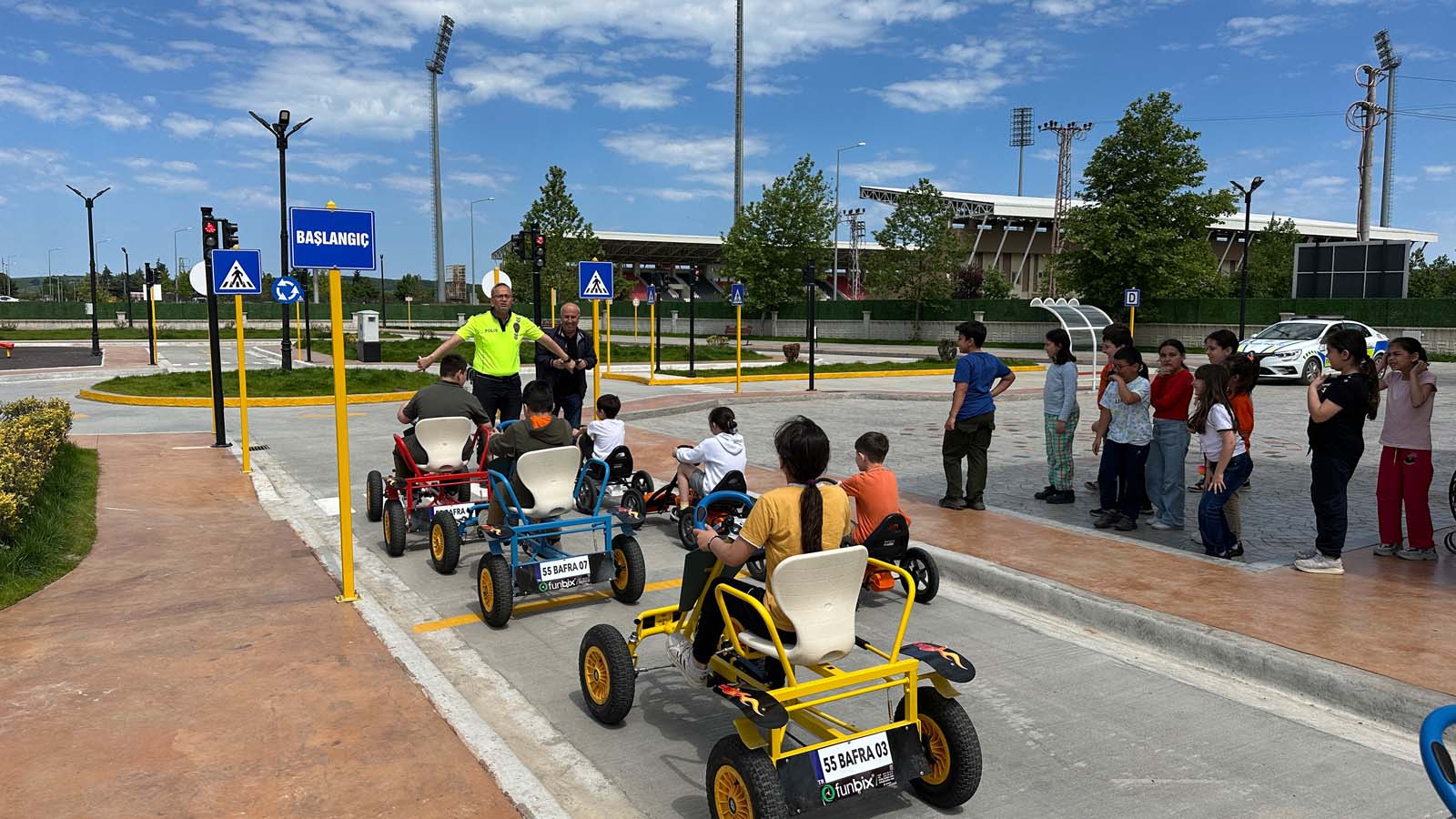 Bafra'da Çocuk Trafik Eğitim Parkı, Miniklere Kapılarını Açtı (4)