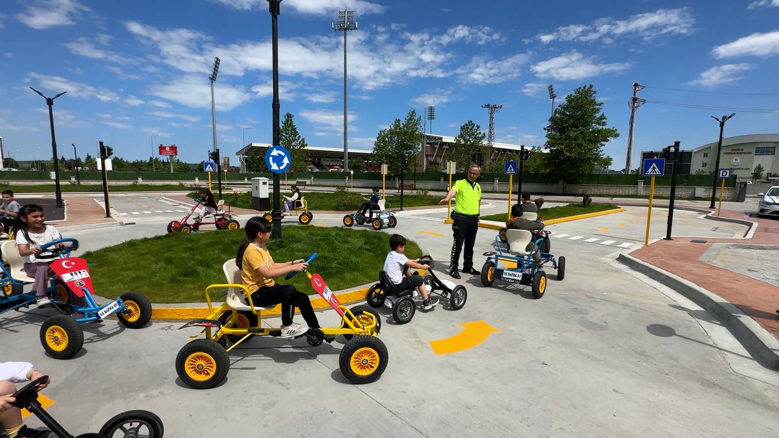 Bafra'da Çocuk Trafik Eğitim Parkı, Miniklere Kapılarını Açtı (5)