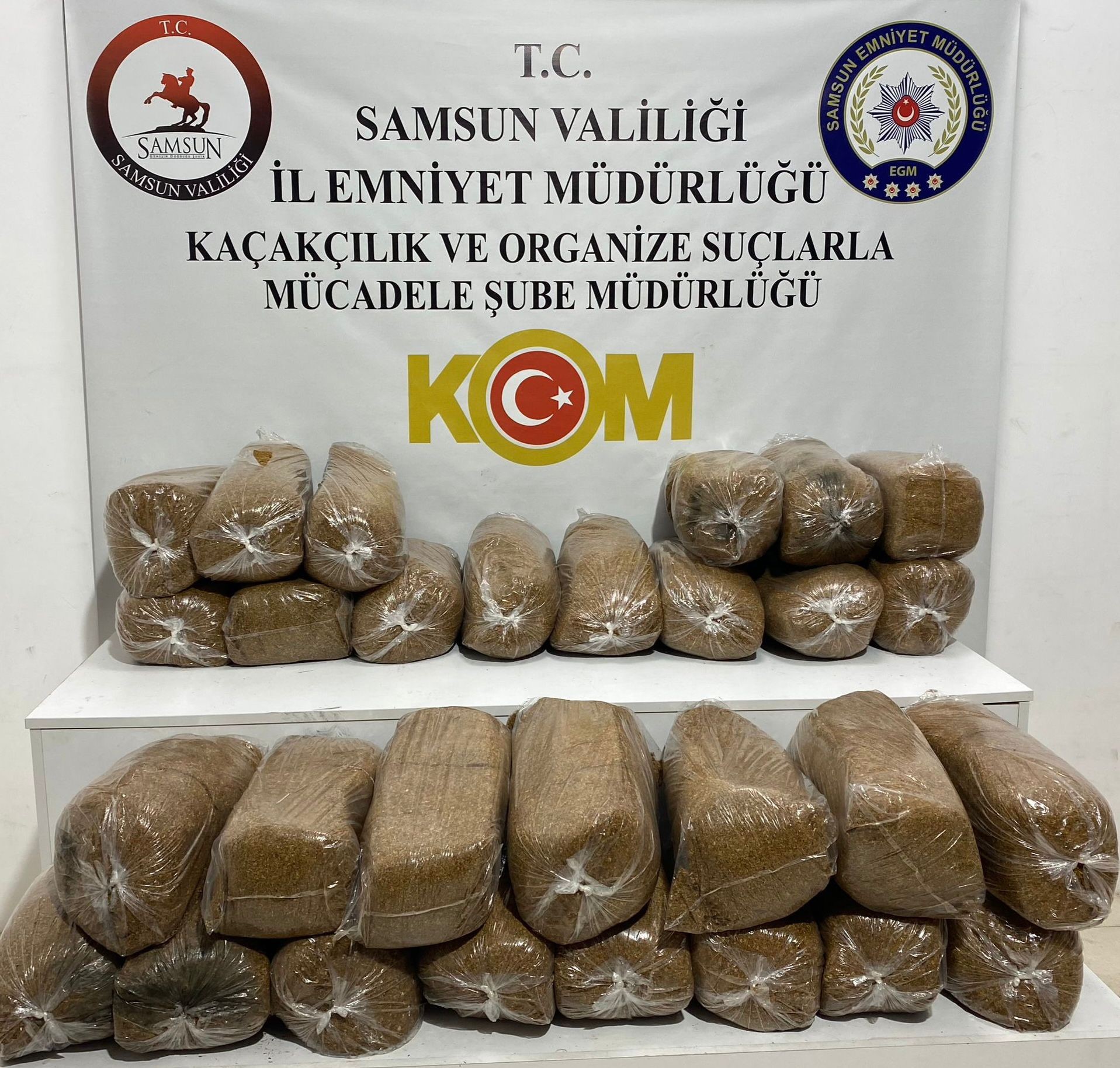 Samsun'da 145 Kilo Kaçak Tütün Ele Geçirildi