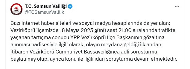 Yrp Vezirköprü İlçe Başkanının Gözaltına Alındığı Olayla Ilgili Adli Ve Idari Soruşturma Başlatıldı (1)