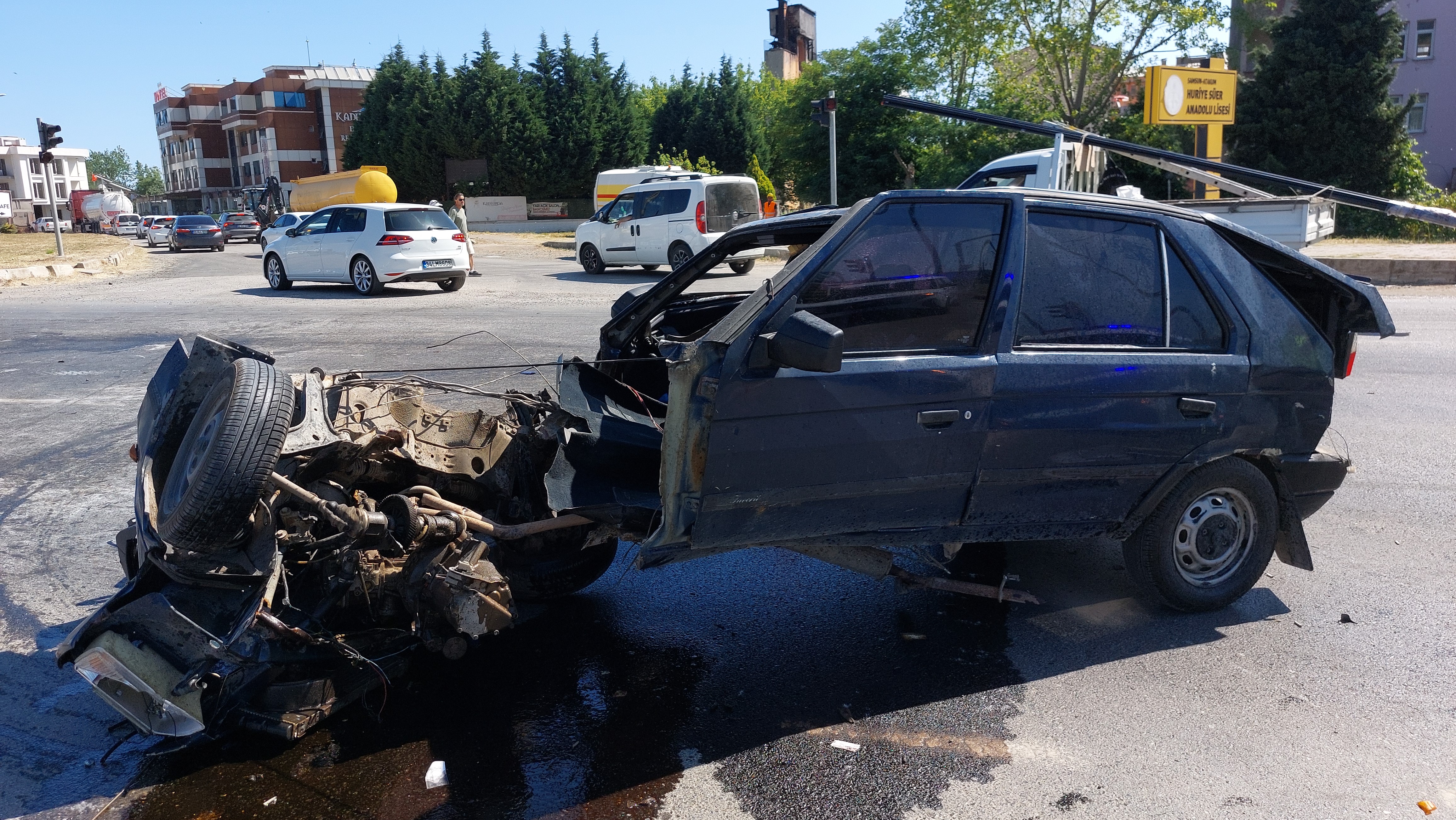 Samsun’da Zincirleme Kaza 3’Ü Ağır 4 Yaralı (4)