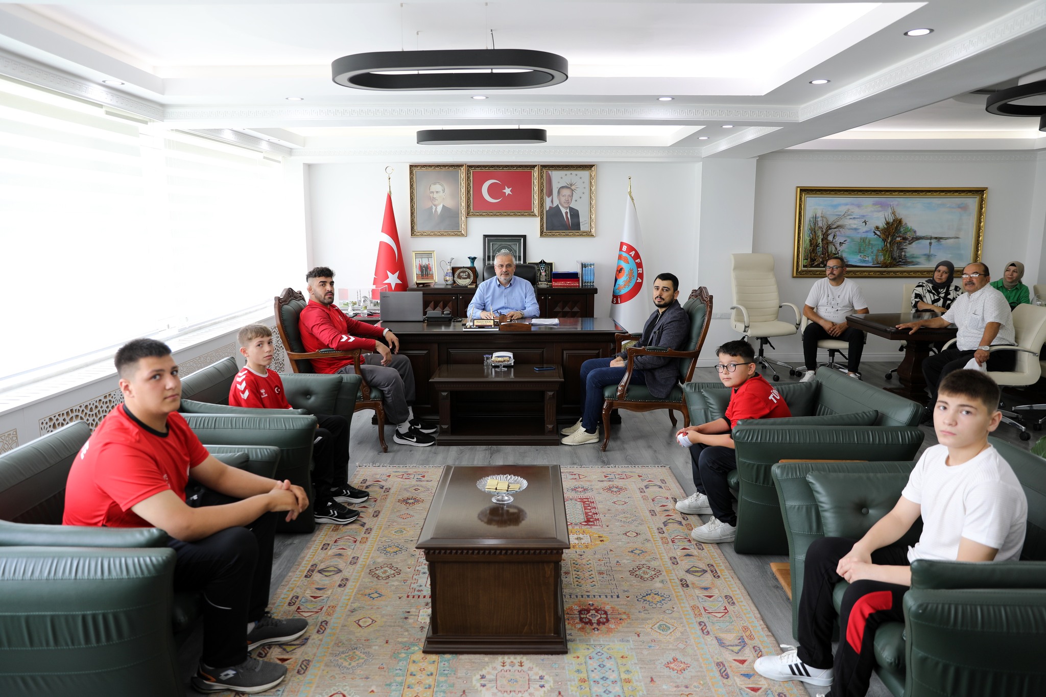 Şampiyon Güreşçiler Bafra Belediyesi'nde Ağırlandı (3)
