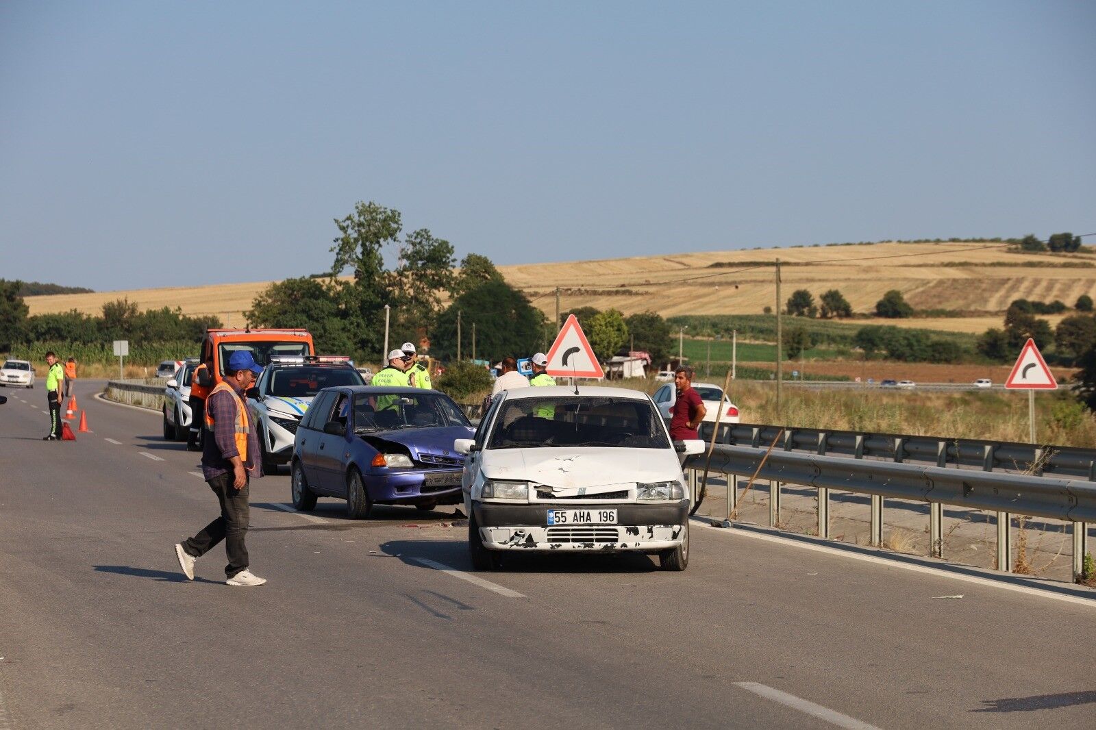 Bafra'da Trafik Kazası 4 Yaralı (1)