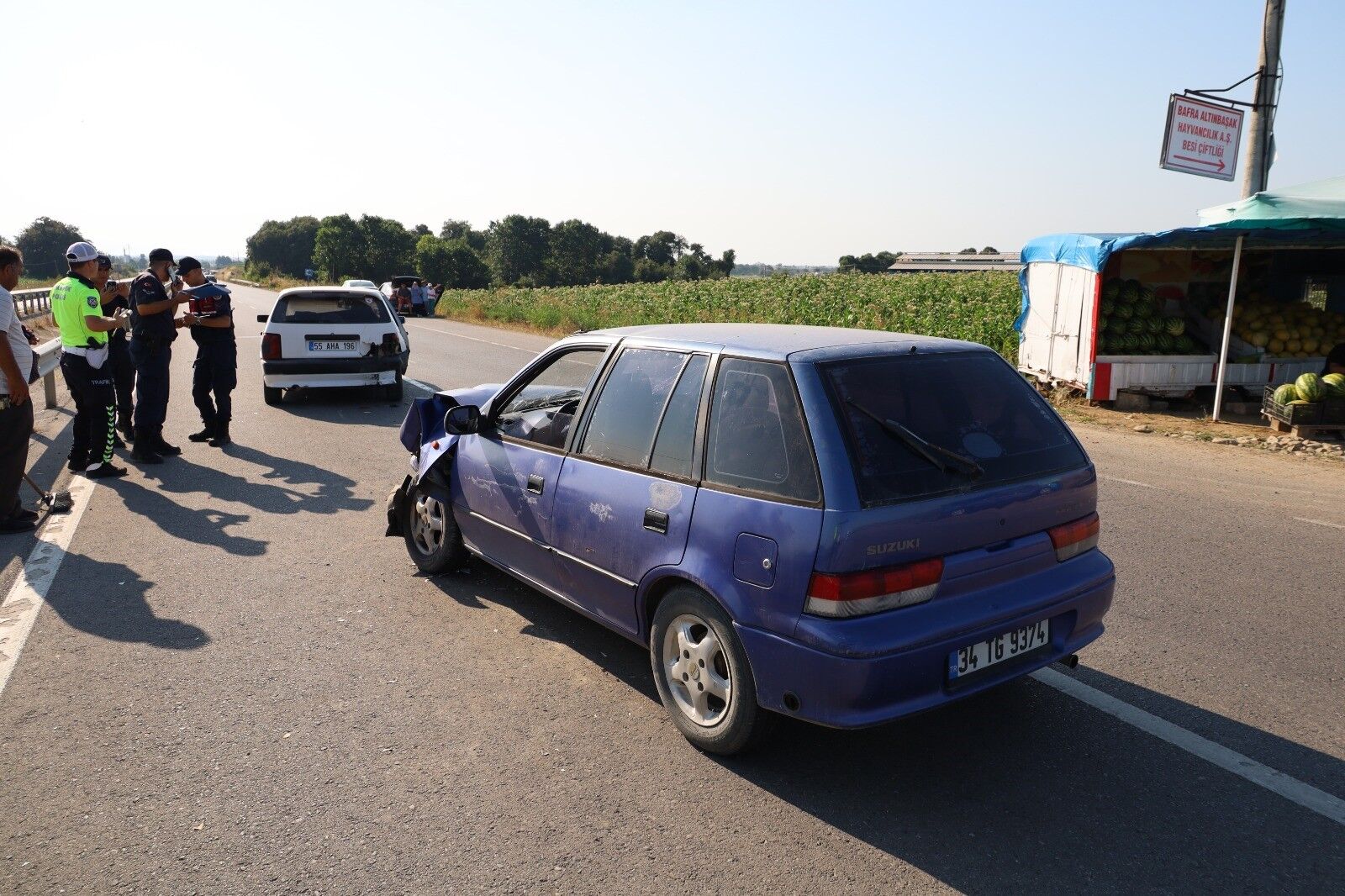 Bafra'da Trafik Kazası 4 Yaralı (3)