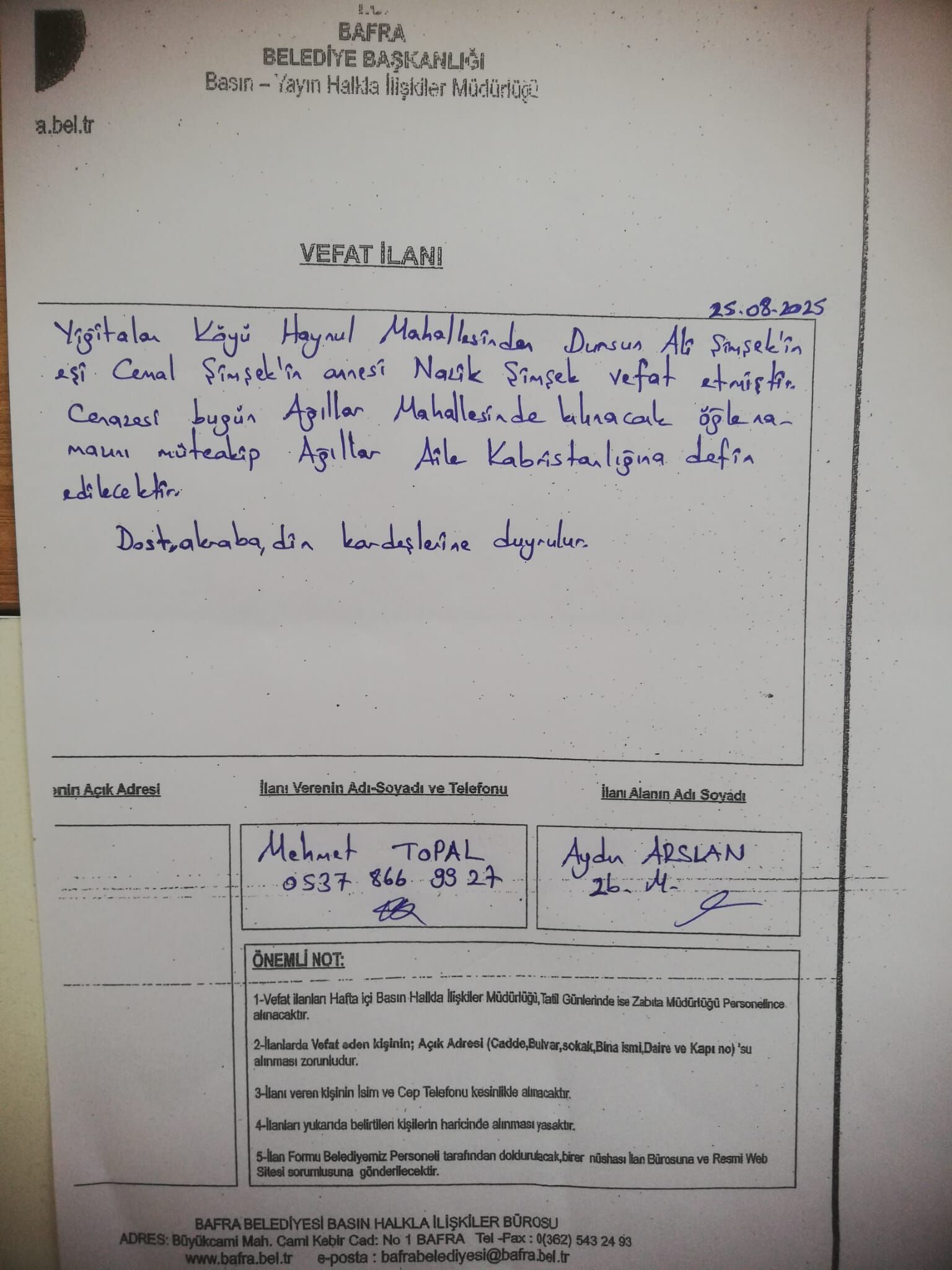 Bafra'da Vefat Edenler (1)-21