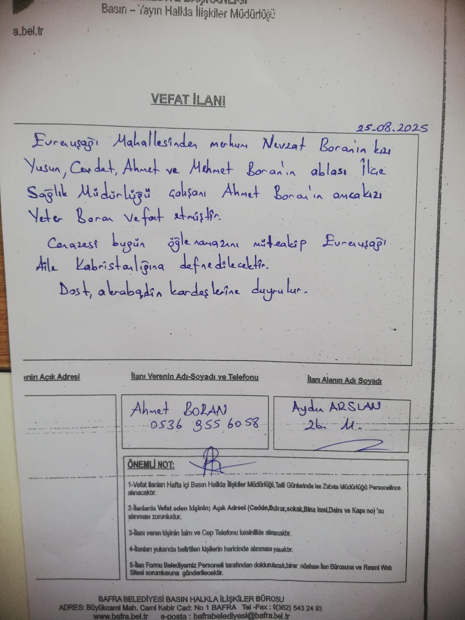 Bafra'da Vefat Edenler (5)-3