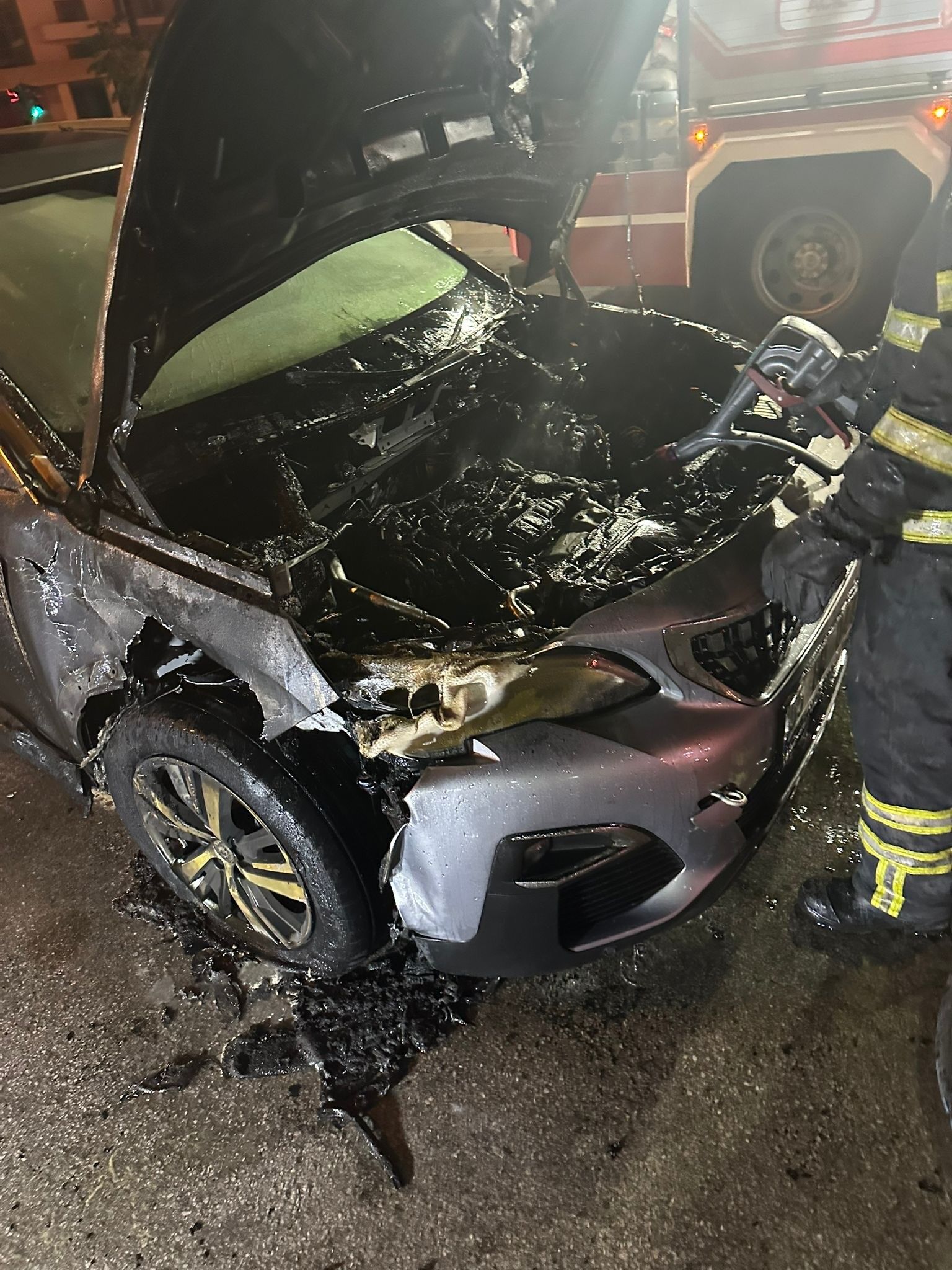 Samsun’da Otomobil Alev Alev Yandı (1)