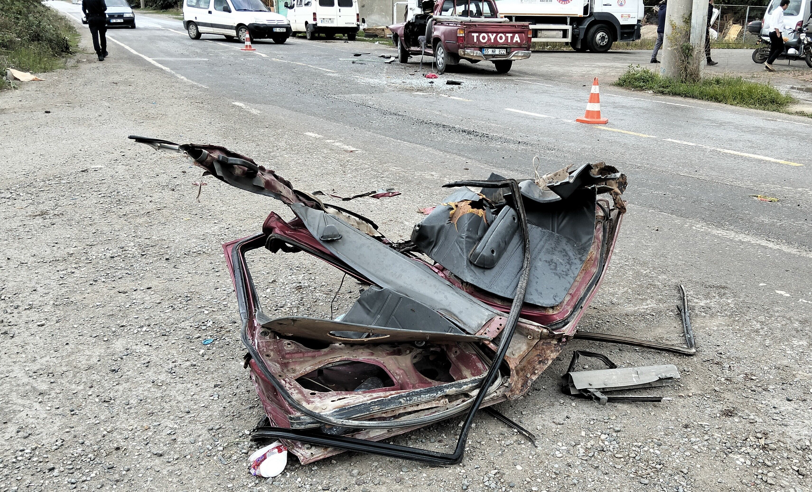 Bafra’da Kamyon Ile Pikap Çarpıştı 1 Yaralı (3)