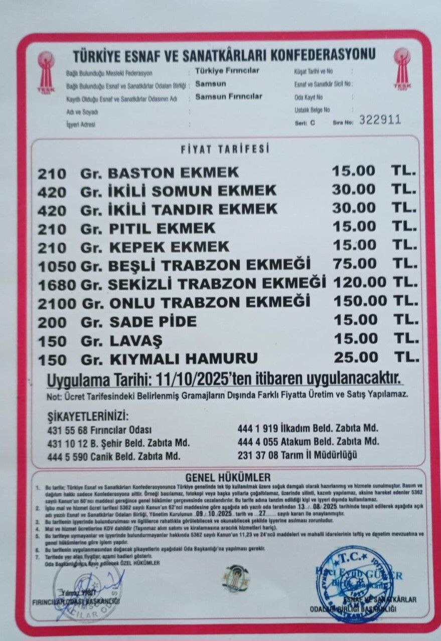 Samsun'da Ekmek 15 Tl Oldu1