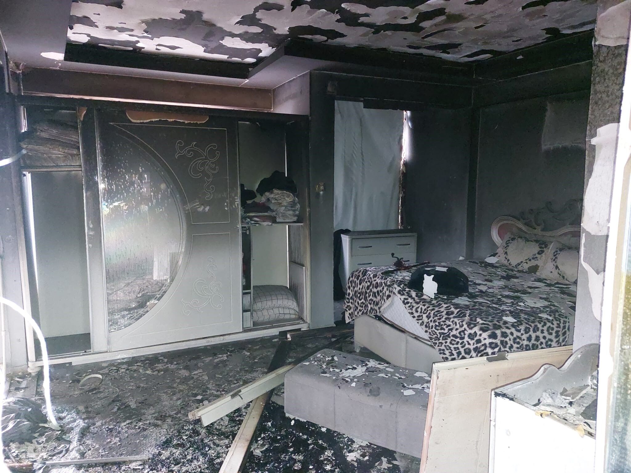 Samsun'da Apartman Dairesi Küle Döndü (1)