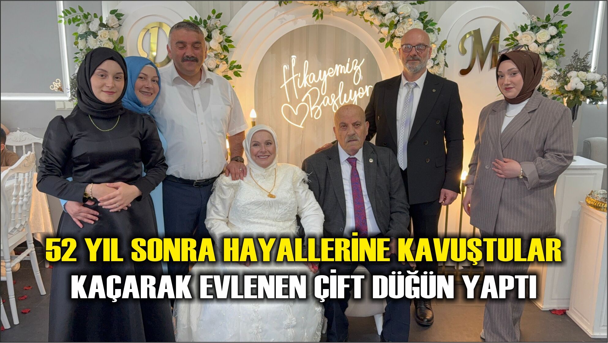 Kaçarak evlenen çift düğün yaptı; 52 yıl sonra hayallerine kavuştular