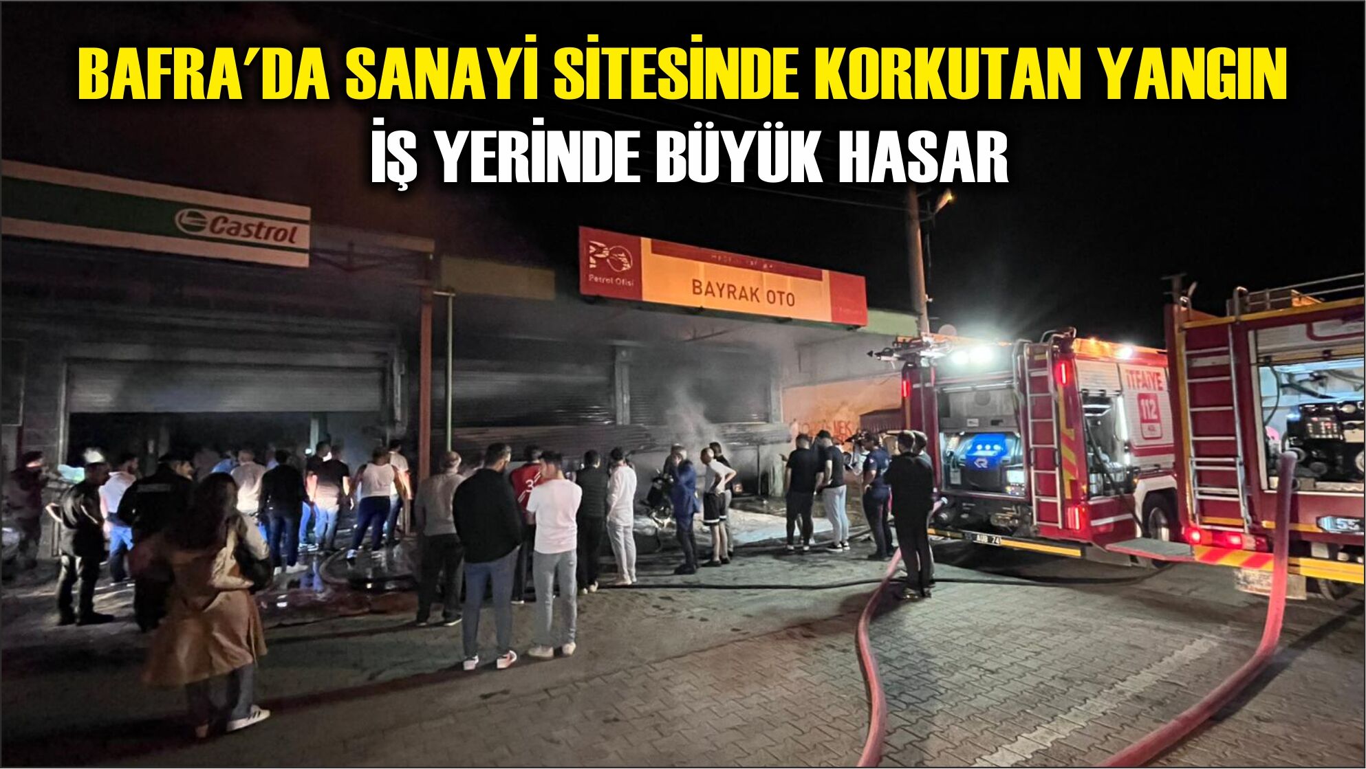 Bafra'da sanayi sitesinde korkutan yangın: İş yerinde büyük hasar
