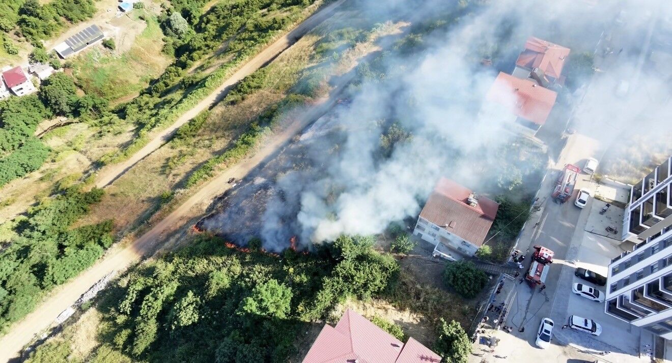 Canik'de Korkutan Anız Yangını (2)