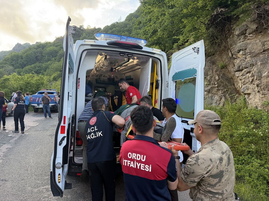 Ordu'da Yolcu Minibüsü Uçuruma Yuvarlandı 9 Yaralı (1)