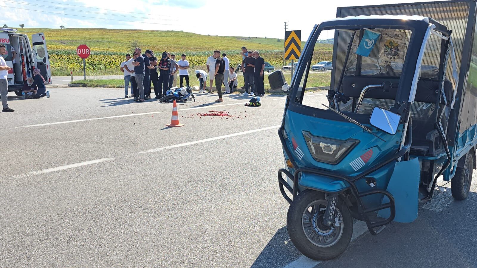 Samsun'da Motosikletler Çarpıştı1