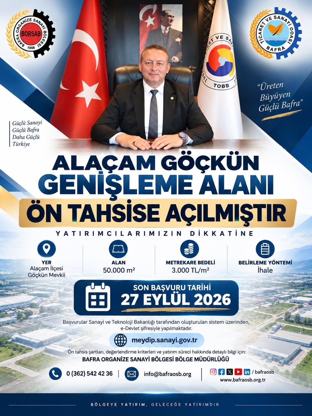 Başkan Serdal Sefa Kocabaş “Alaçam Göçkün Genişleme Alanı Yatırımcılarımız İçin Önemli Bir Fırsat”